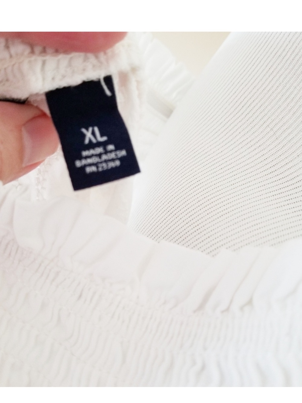 Indigo White Off-Shoulder Ruffled Top - Picture 4 of 4